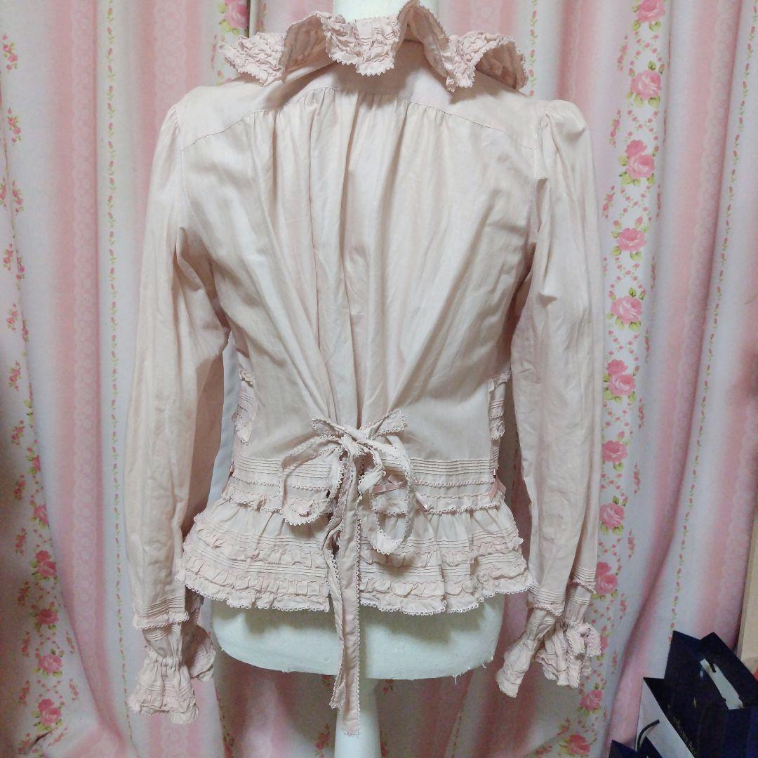 ピンクハウス★フリル付き長袖ブラウス★ピンク