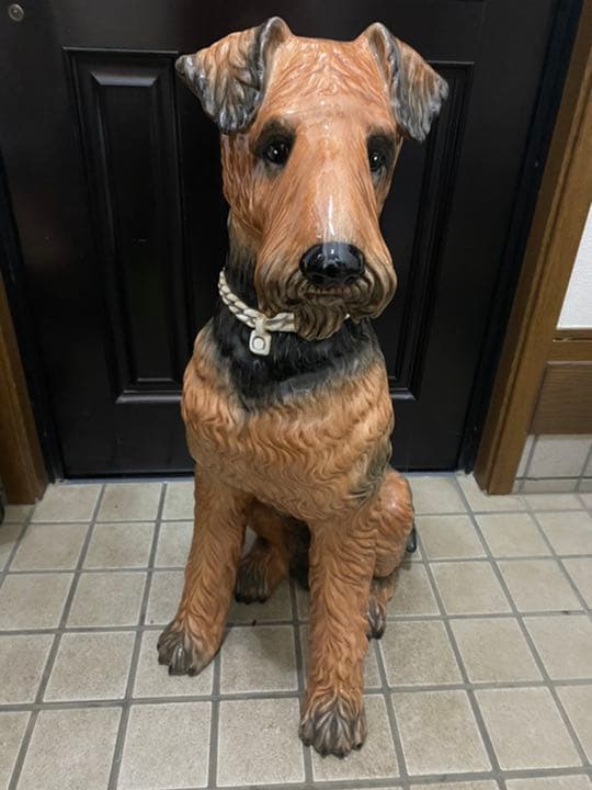 イタリア製　犬　置物　陶器　テリア