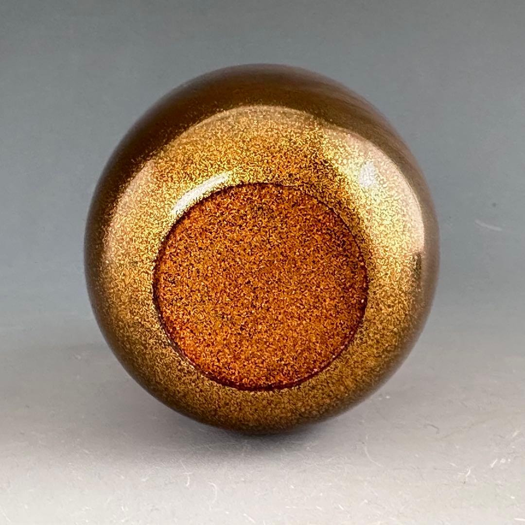 茶道具　岩松蒔絵　大棗　内梨地　山崎敏春　共箱　薄茶器　茶会　棚　豪華　金地