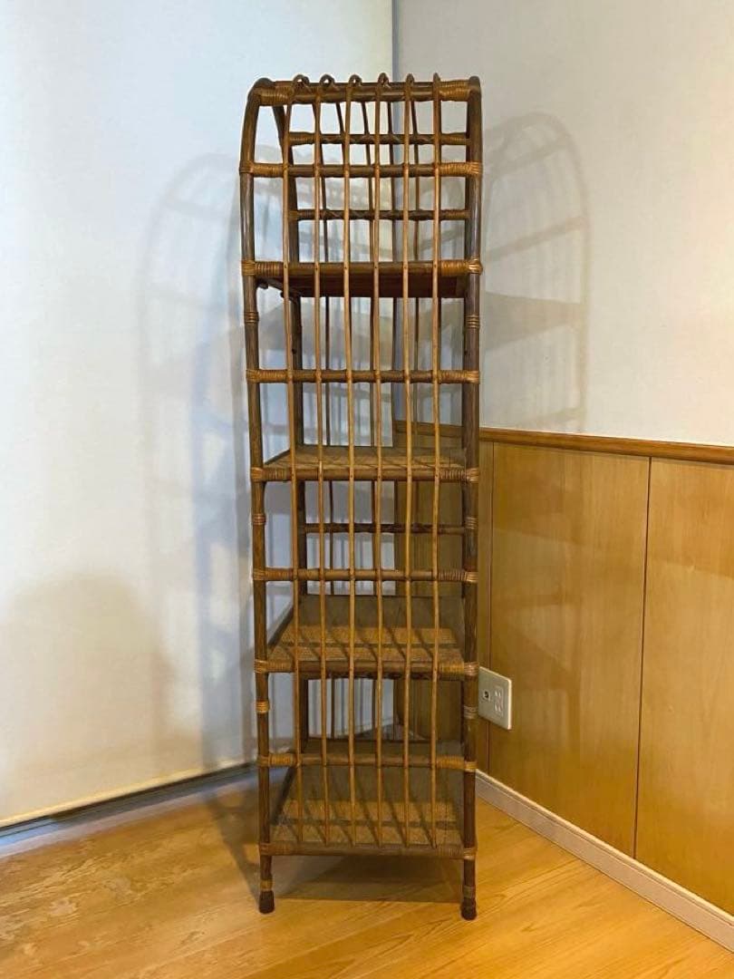 ラタン✴︎アーチ型✴︎オープンシェルフ✴︎アンティーク✴︎4段✴︎インテリア✴︎冬の模様替え