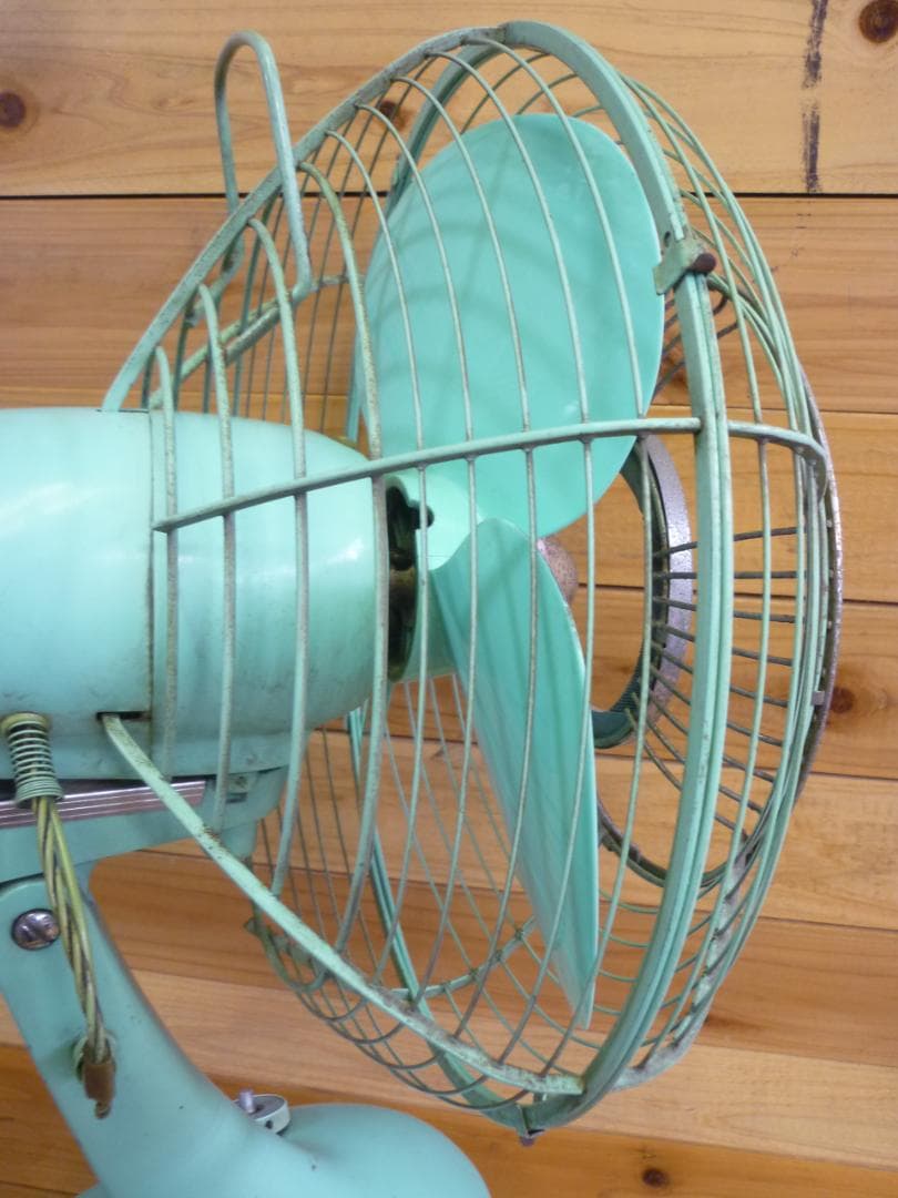 1960年代 ミツビシ 三菱 扇風機 稼働品 卓上壁掛両用 ミントグリーン