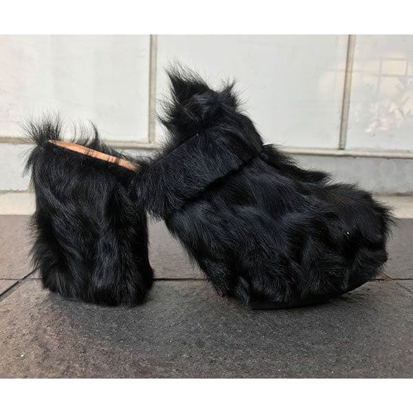 靴 MAISON EUREKA - LAMB FUR MULES /EU38