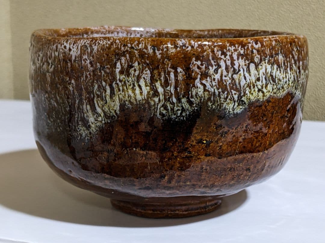 ⭐茶道具 大樋焼 大判印 飴釉 茶盌 抹茶碗 アンティーク 骨董品