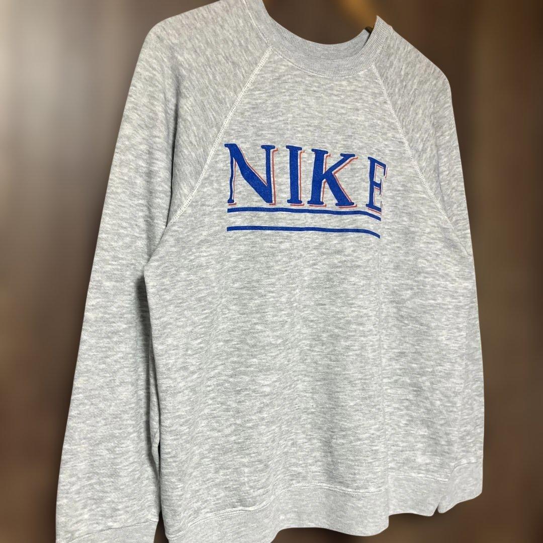 80s 紺タグ US古着 NIKE/ナイキ ヴィンテージスウェット L グレー