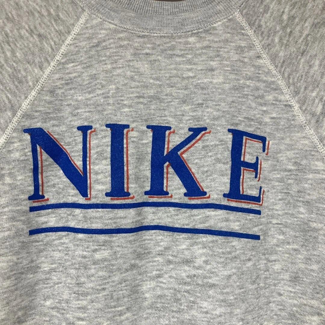 80s 紺タグ US古着 NIKE/ナイキ ヴィンテージスウェット L グレー
