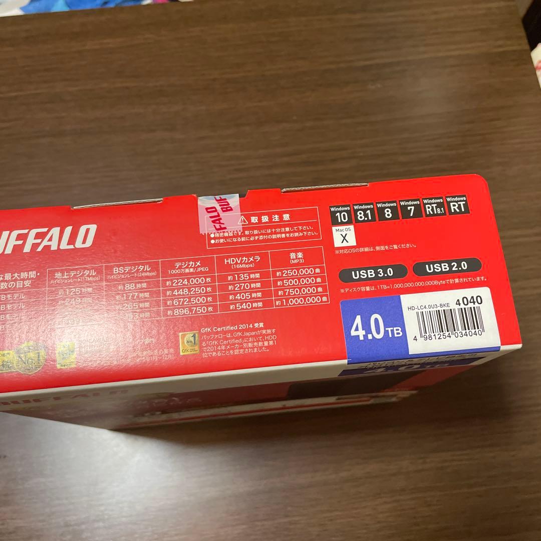 BUFFALO 4TB USB 3.0 外付けハードディスク