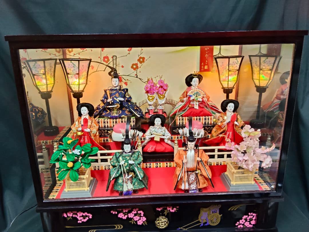 【引取限定・三重県】雛人形 15人揃い 藤翁作 かがやき雛 ガラスケース