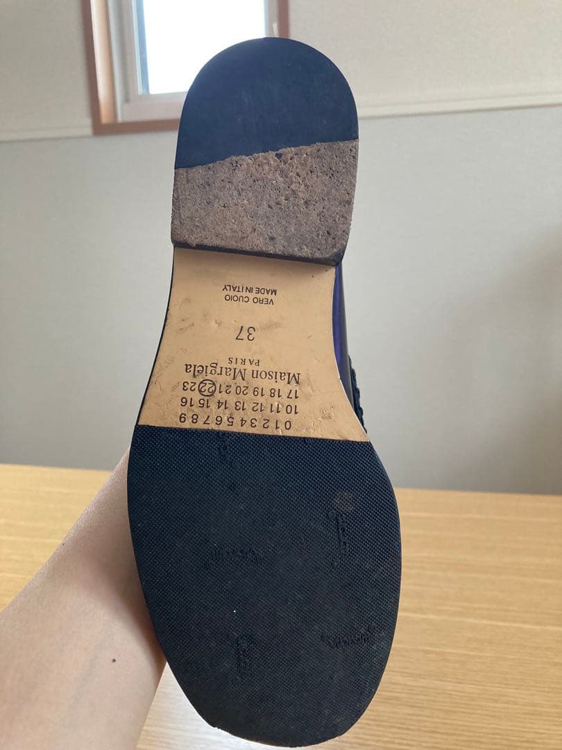 あんしん鑑定◎マルジェラローファー /黒 /普段23.5着用でちょうどのサイズ