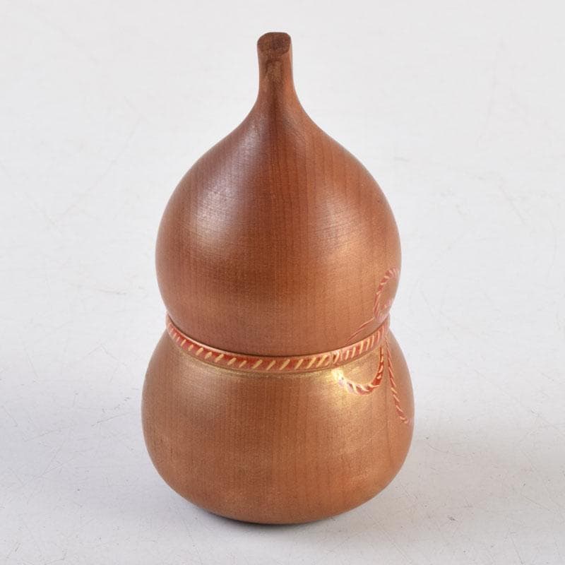 茶道具　一位彫　浩平造　内金溜　瓢香合　共箱　V　9055