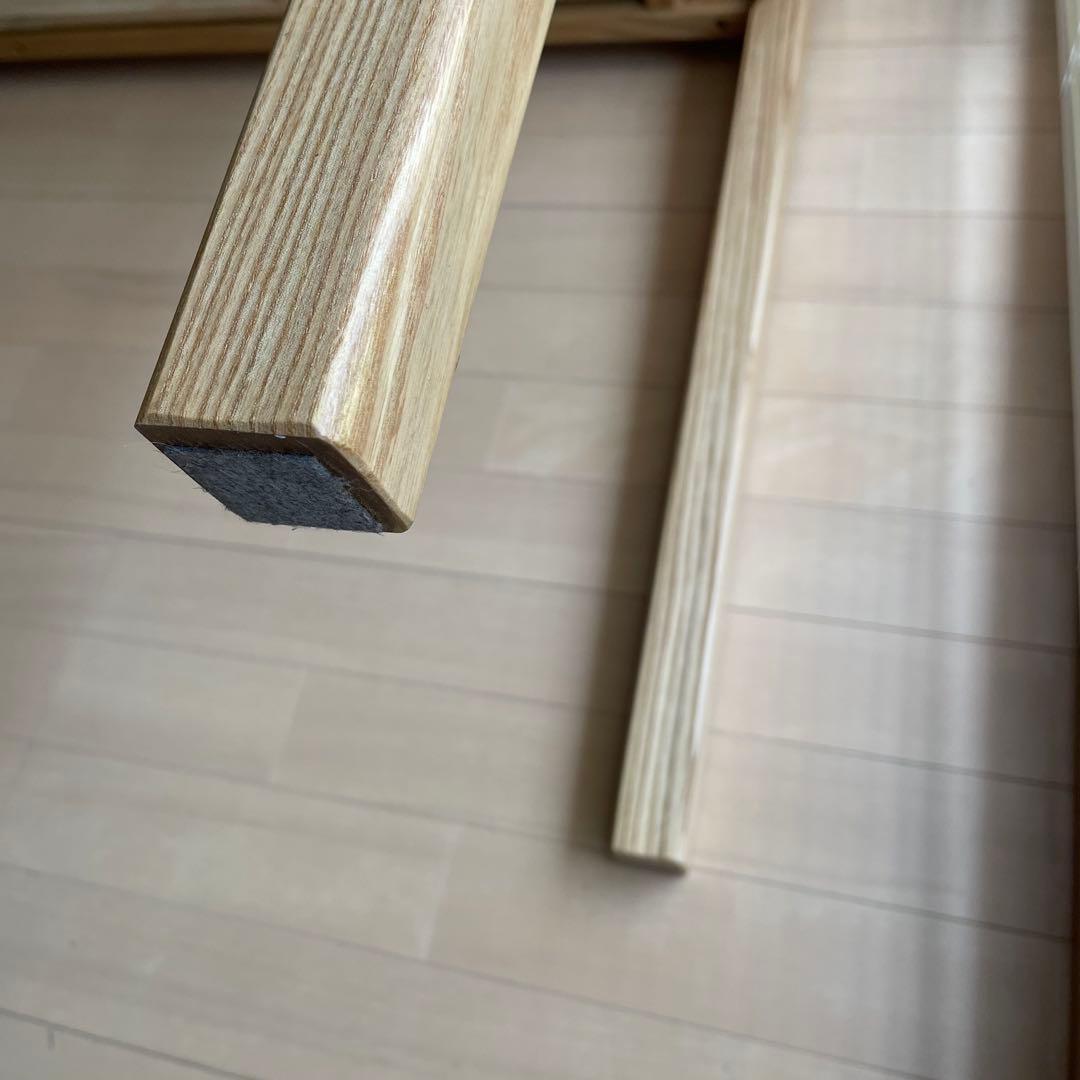 無印良品　タモ　無垢材　デスク