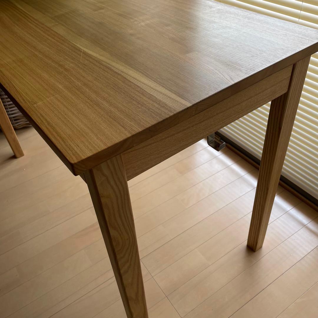 無印良品　タモ　無垢材　デスク