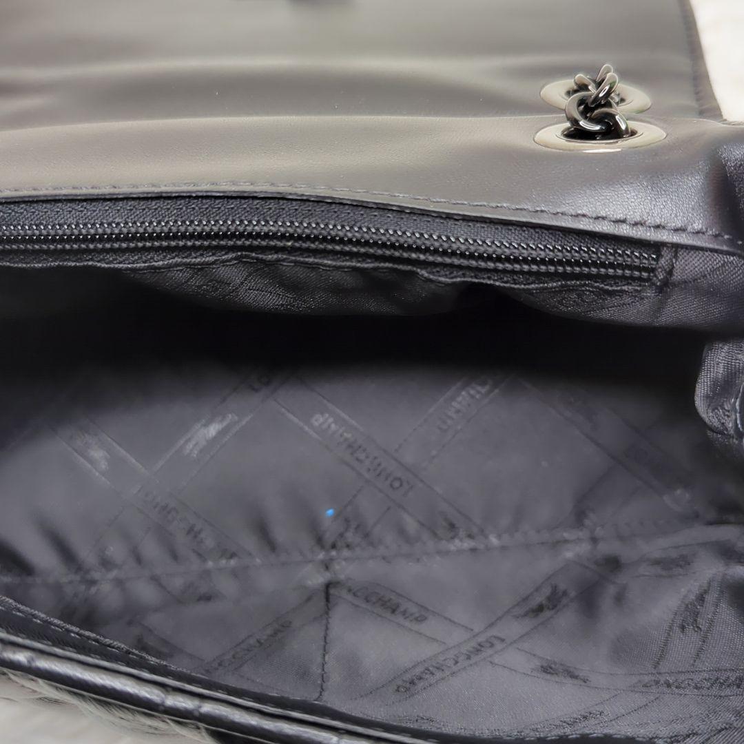 y*a様 美品✨ロンシャン ブリオッシュ ショルダー レザー 黒 キルティング