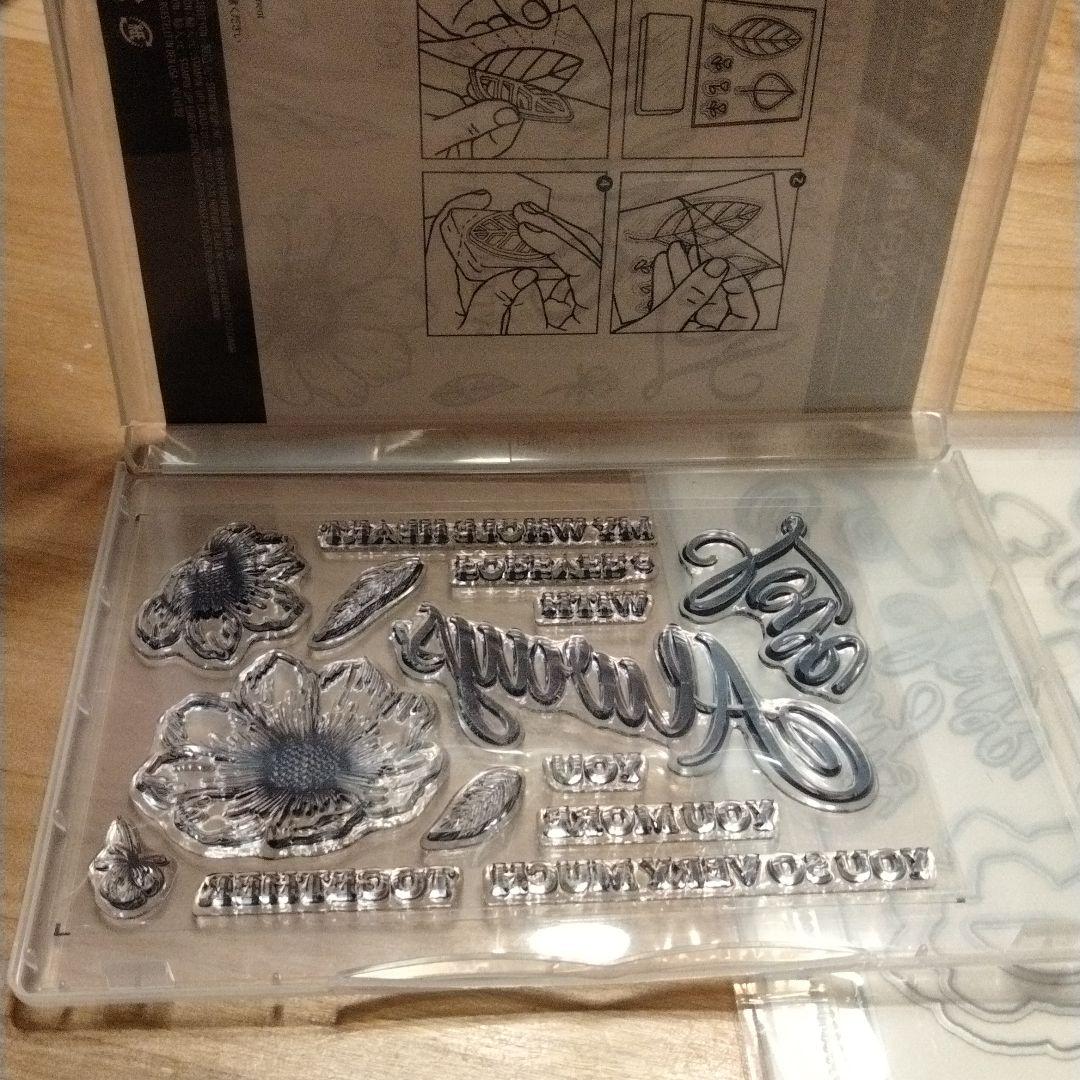 再お値下！未使用　大きなお花スタンプとダイ　スタンピンアップ