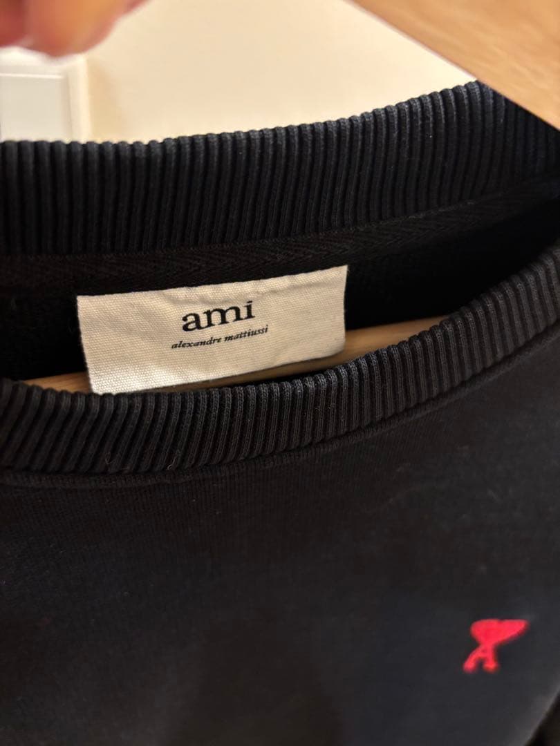 黒M アミパリス　正規品ブラックスウェット　　AMI PARIS ユニセックス