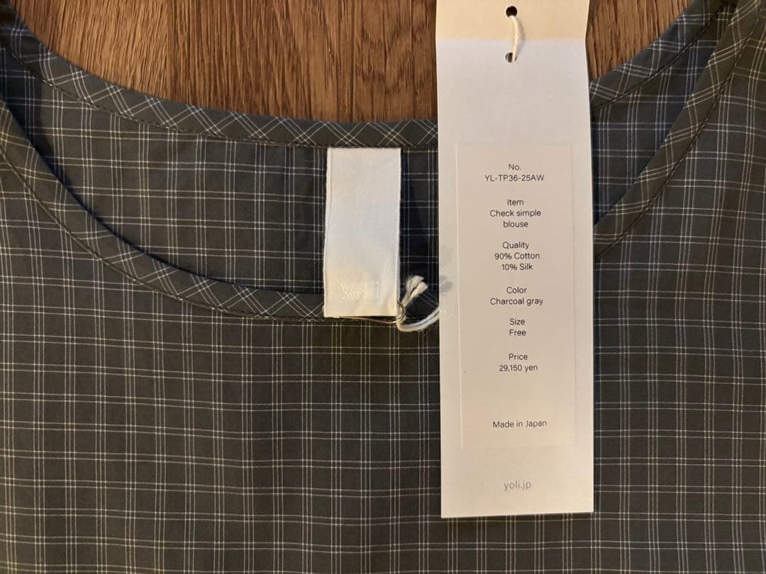 トップス 2025AW yoli Check simple blouse