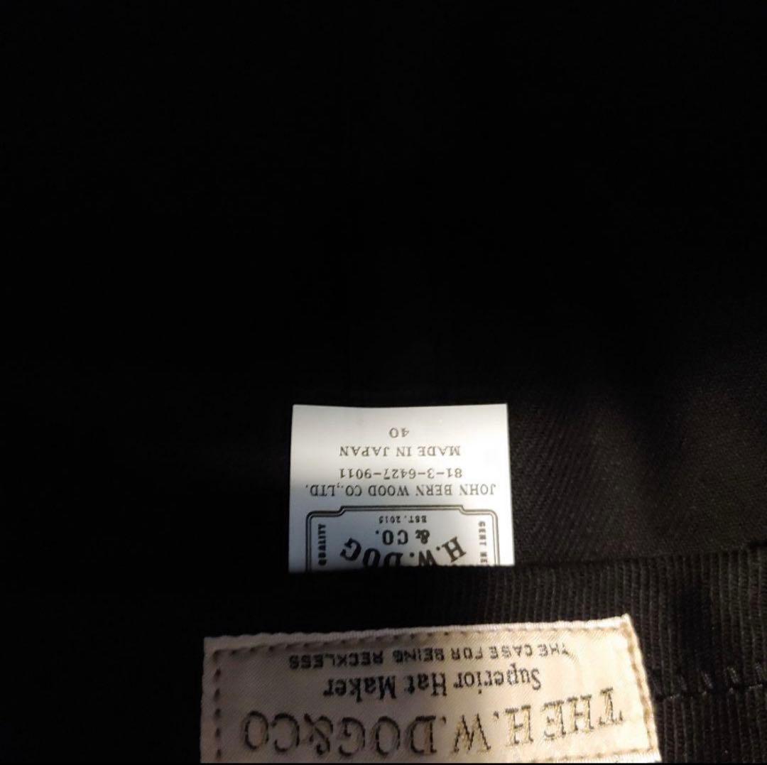 美品H.W.DOG & CO. ブラックワークキャップ　40サイズ