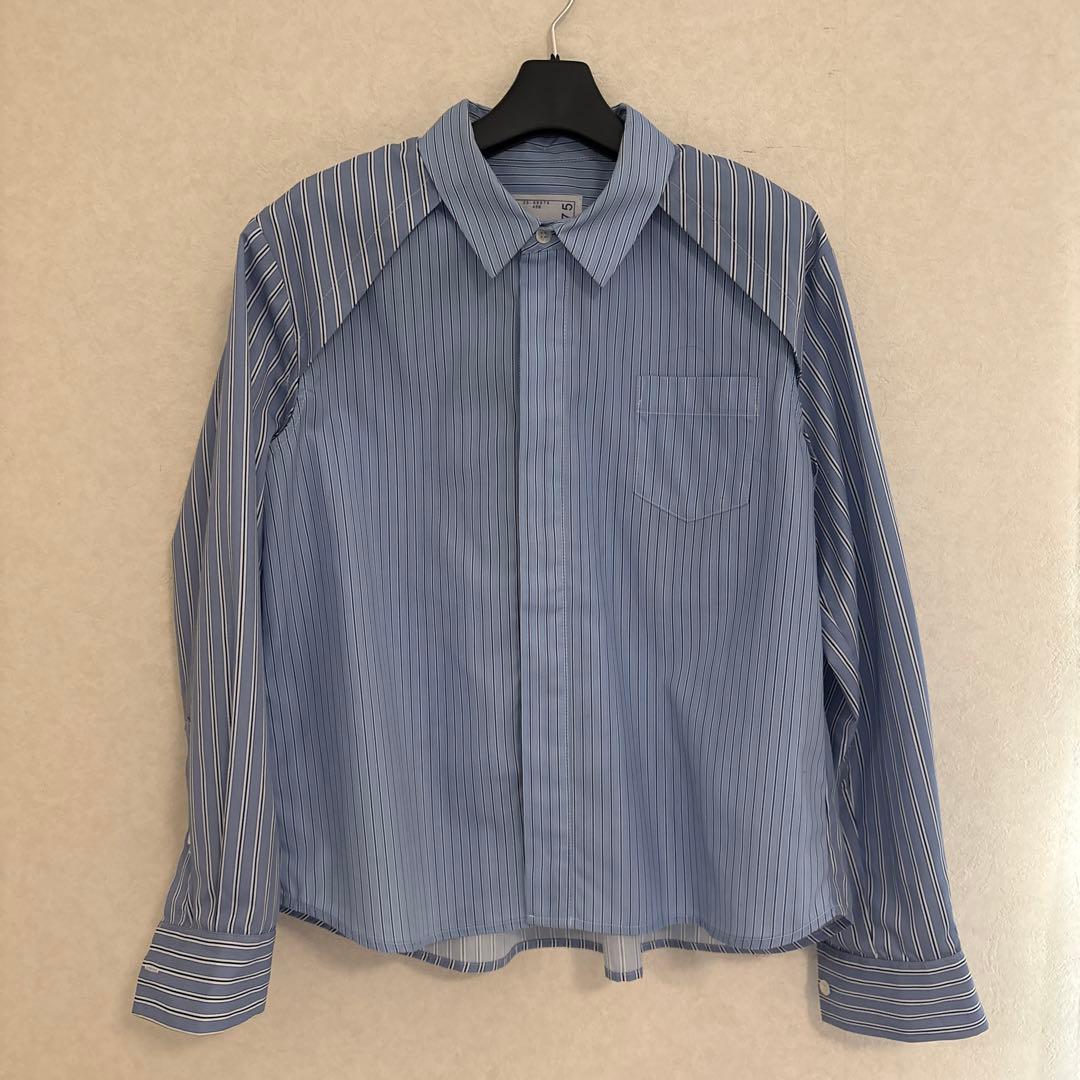 sacai ストライプ長袖シャツ サイズ1 袖着脱可 2WAY 綿100%
