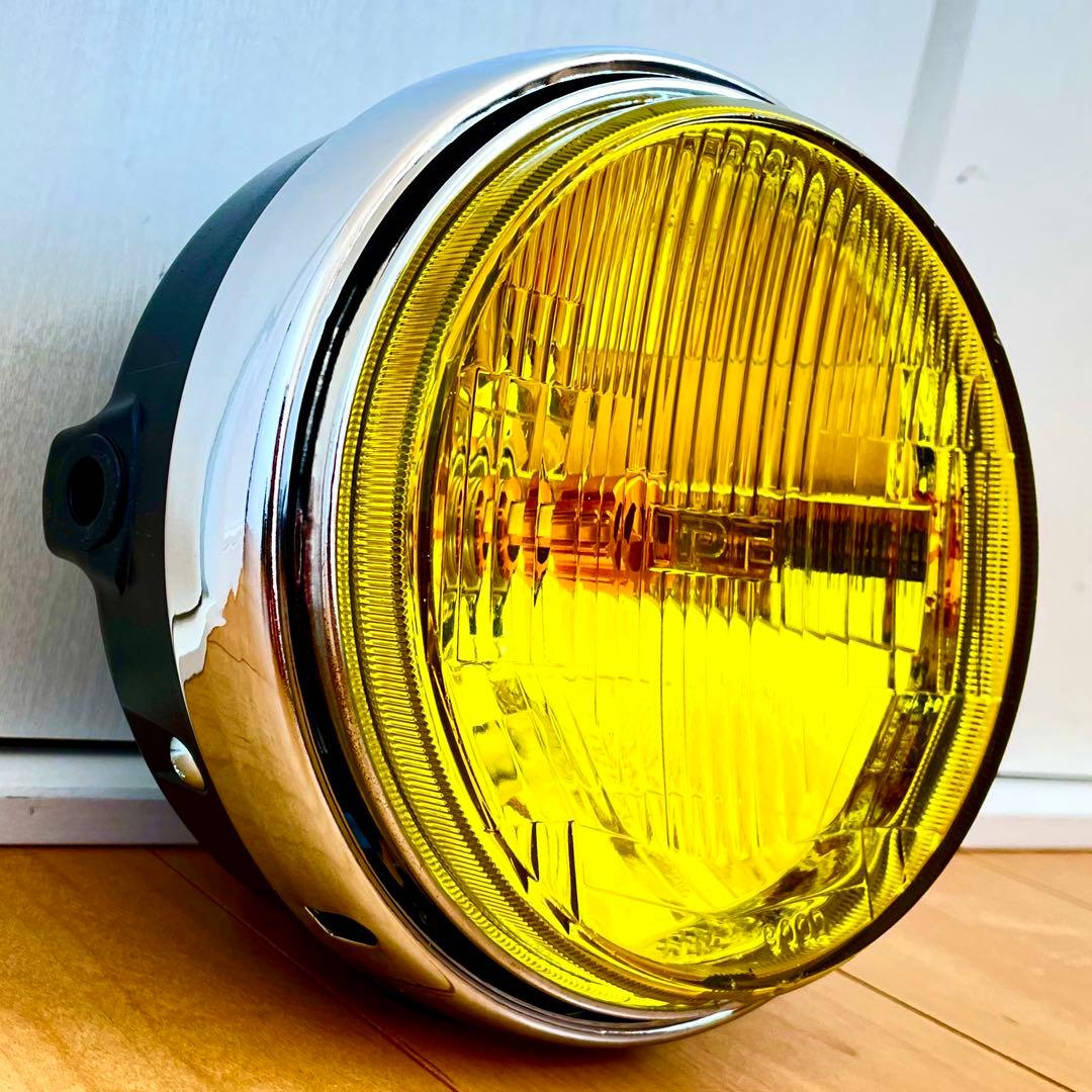 当時物 IPF 凹み デメキン ヘッドライト イエロー