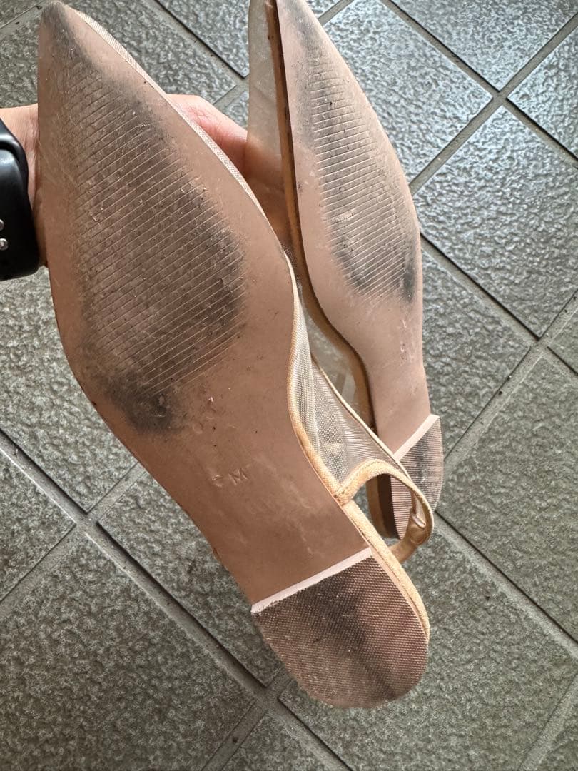 searoomlynn TULLE BACKストラップミュール ベージュMサイズ