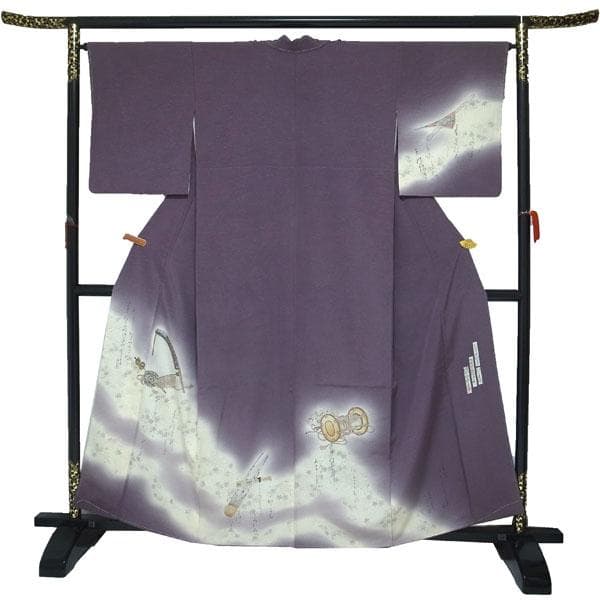 訪問着 着物 袷 樽本伊勢蔵 摺り友禅 手描き 裄65 Ｍ 新古品 sn1793