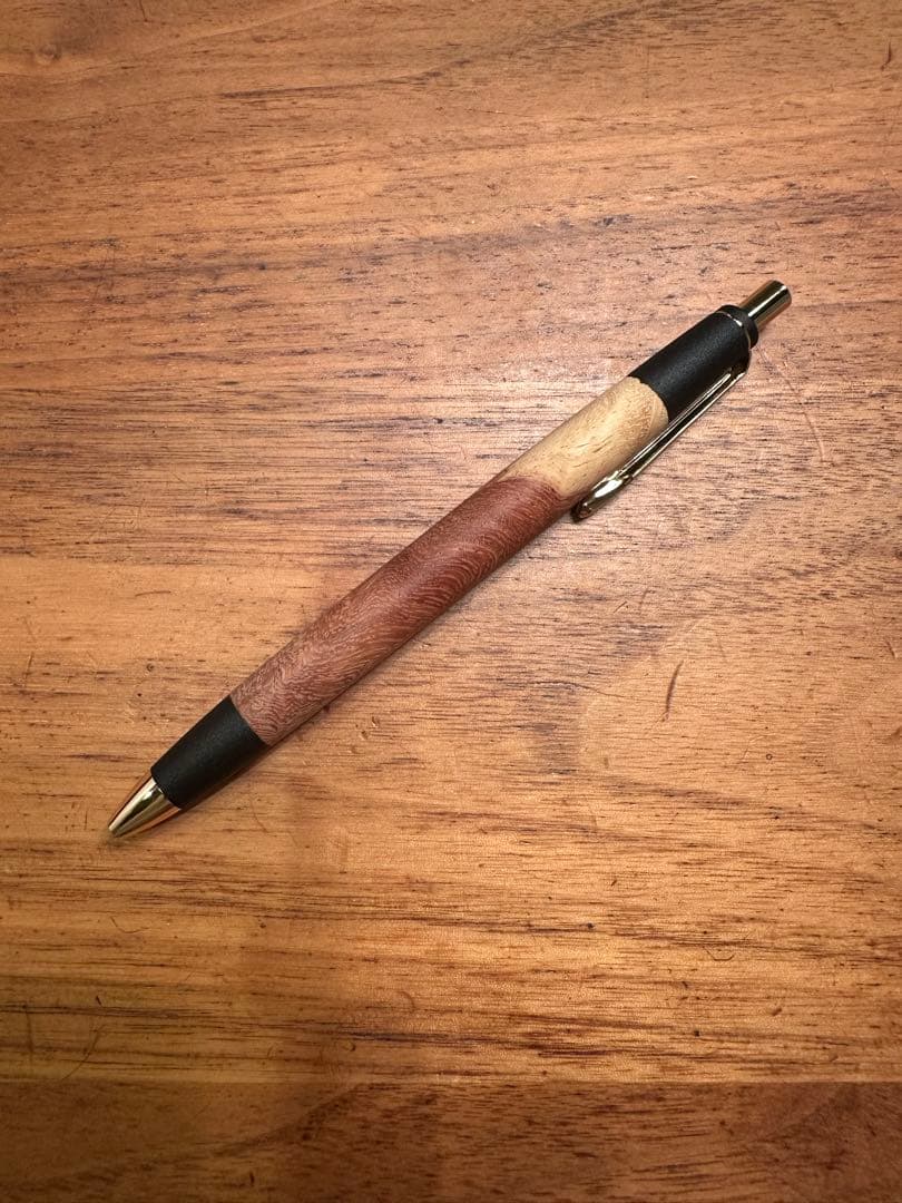 ボナンペン 花梨紅白 シャーペン 0.5 真鍮金具