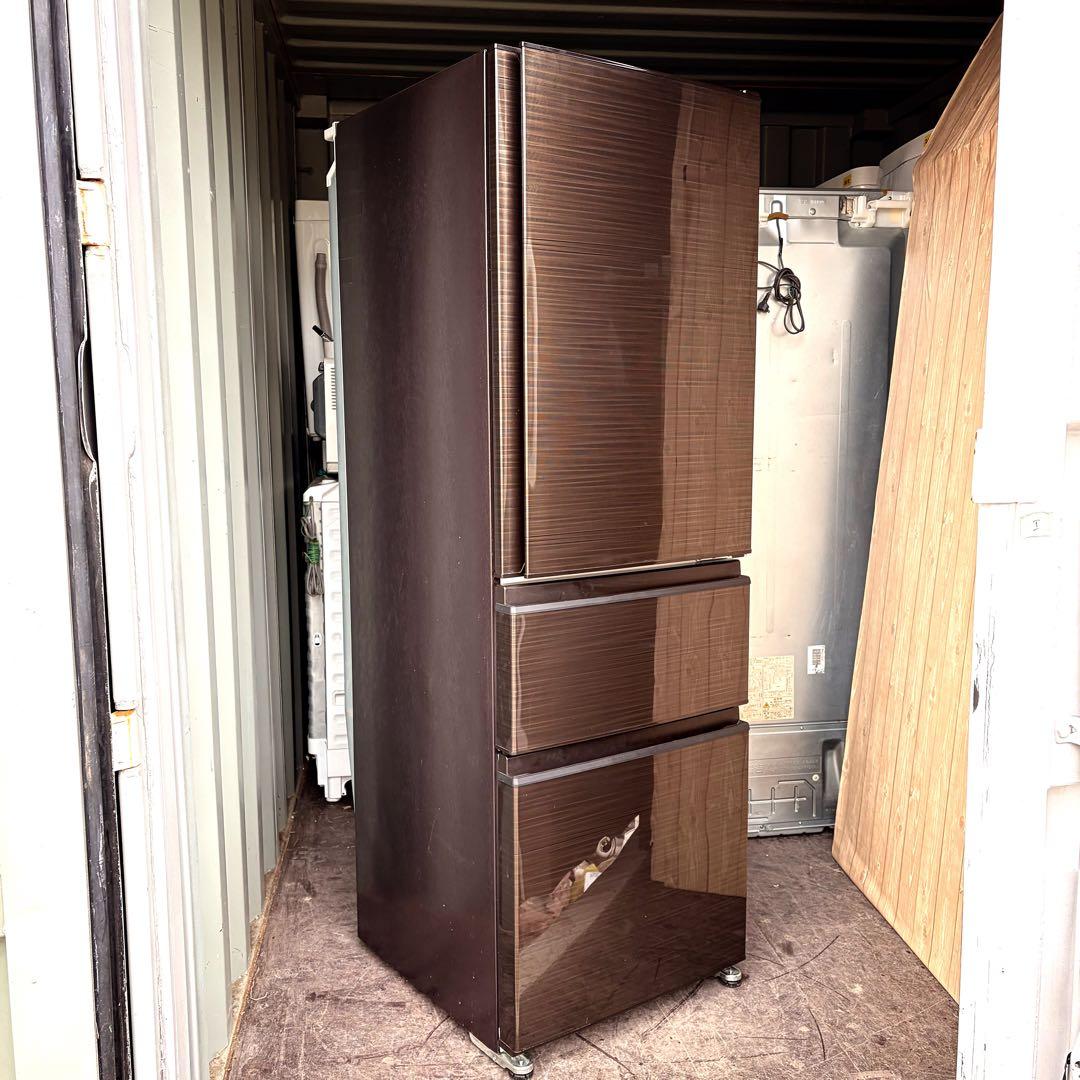 124運搬取付無料！グロッシーブラウン純正三菱3ドアスリム冷蔵庫！完動品超美品！