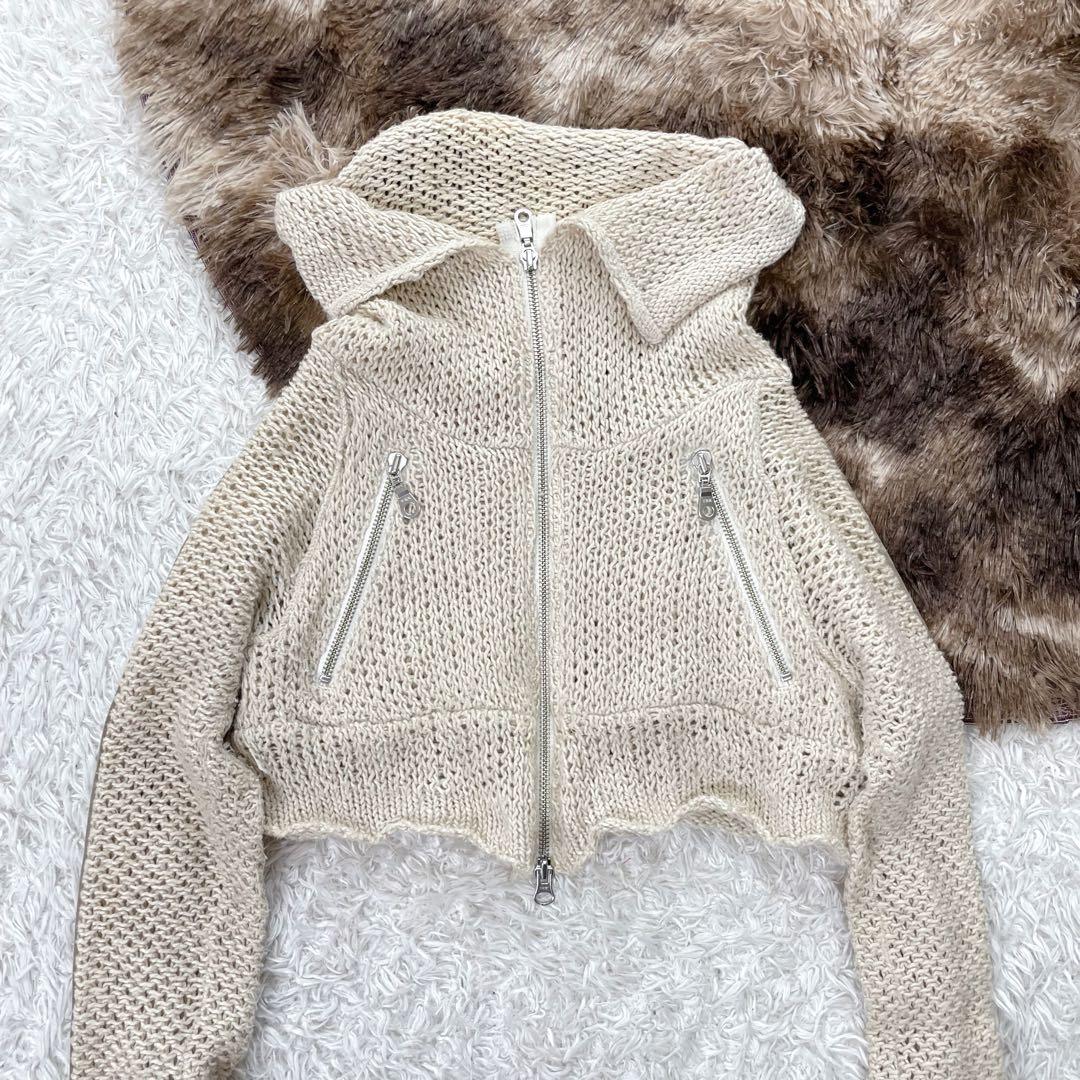 LGB スカルパッチ　ニット　カーディガン　パーカー ショート丈