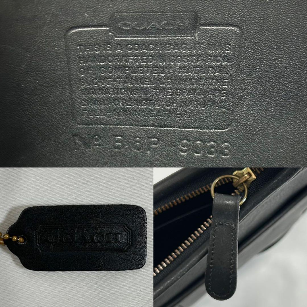 【極美品】オールドコーチ 9033 エルゴ ワンハンドバッグ レザー 肩掛け 黒