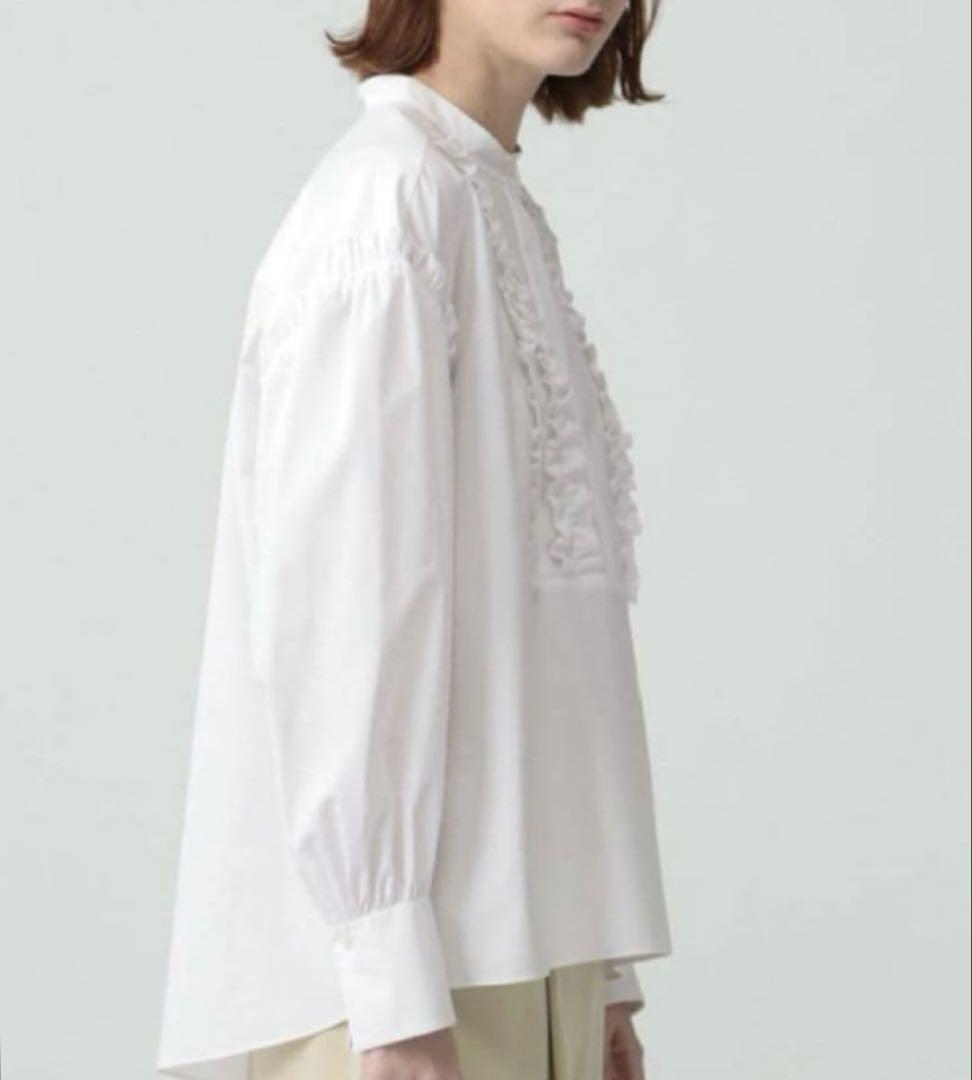 未使用　セオリーリュクスVALENTINE SHIRTフリル 白38 ブラウス