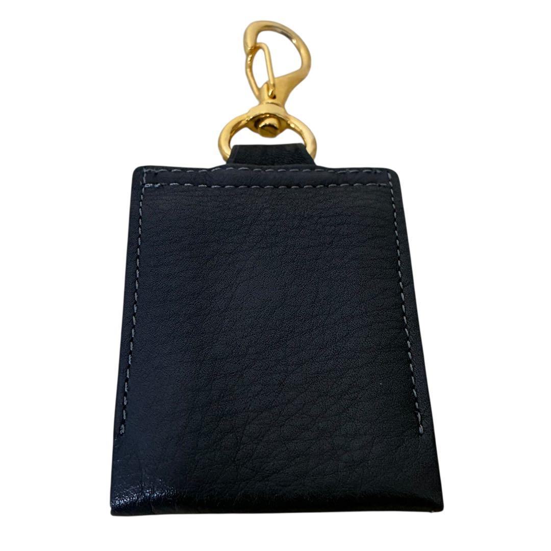バレンシアガ レザー チャーム キーホルダー 黒 ブラック 金具ゴールド カーフ