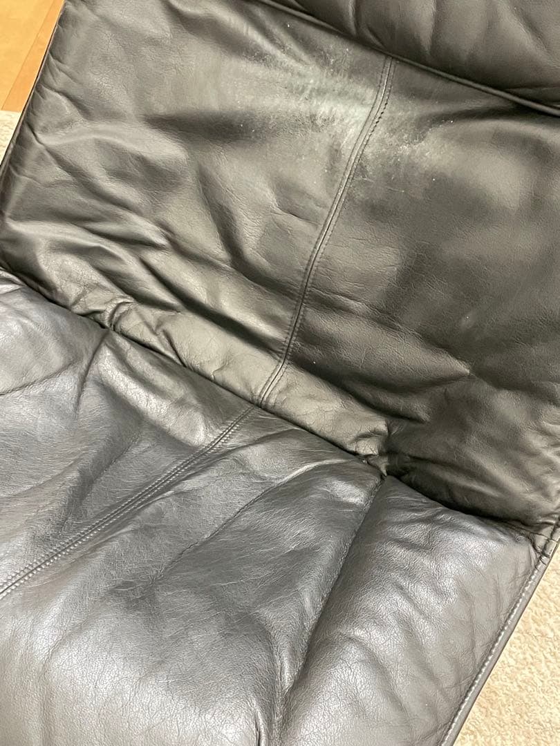 ファルコンチェア　スチール 本革　黒レザー　リプロダクト