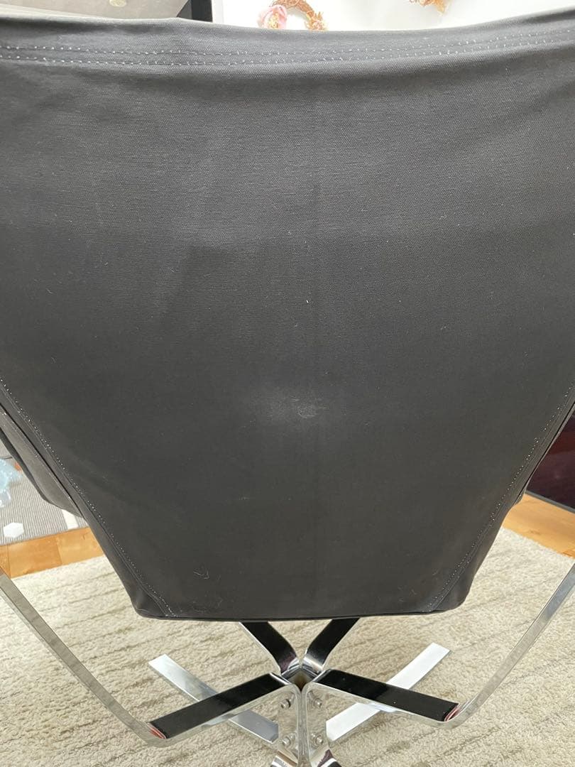 ファルコンチェア　スチール 本革　黒レザー　リプロダクト