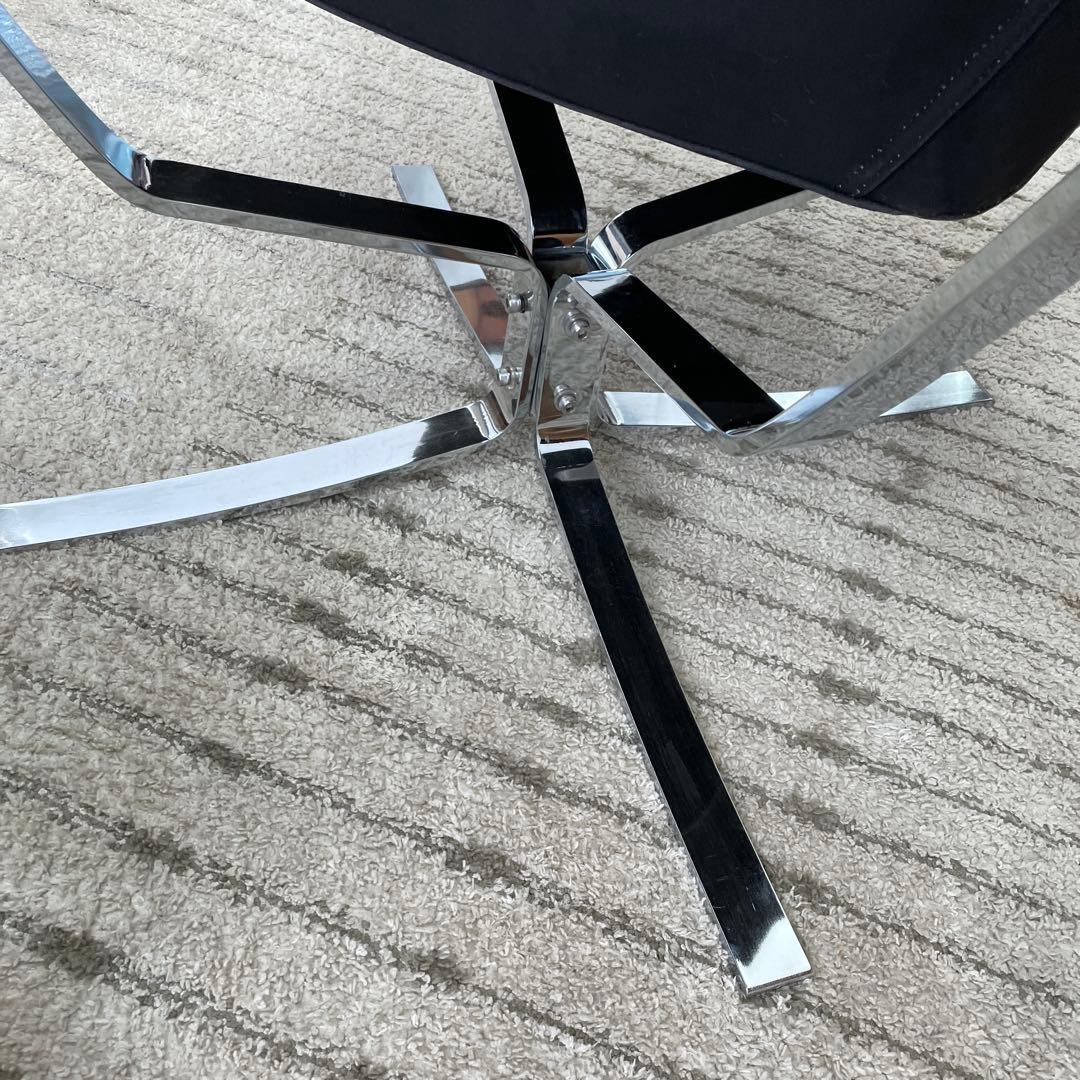 ファルコンチェア　スチール 本革　黒レザー　リプロダクト