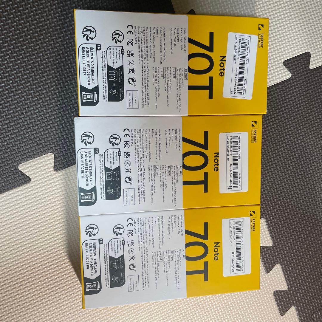 新品未使用 realme Note 70T 3台セット4*64g