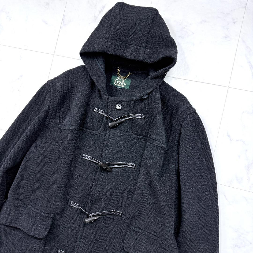 美品 ニューヨーカー ダッフルコート ムーアブルック 肉厚 ヘリンボーン L