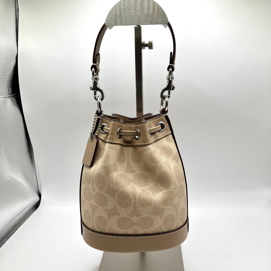 【美品】COACH コーチ ショルダーバッグ ハンドバッグ ミニバケット 巾着