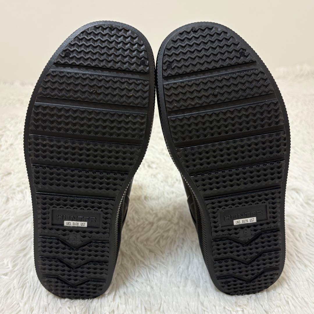 ハンター　レインシューズ　ショート　ブーツ　レディース　UK5 24㎝　長靴　黒