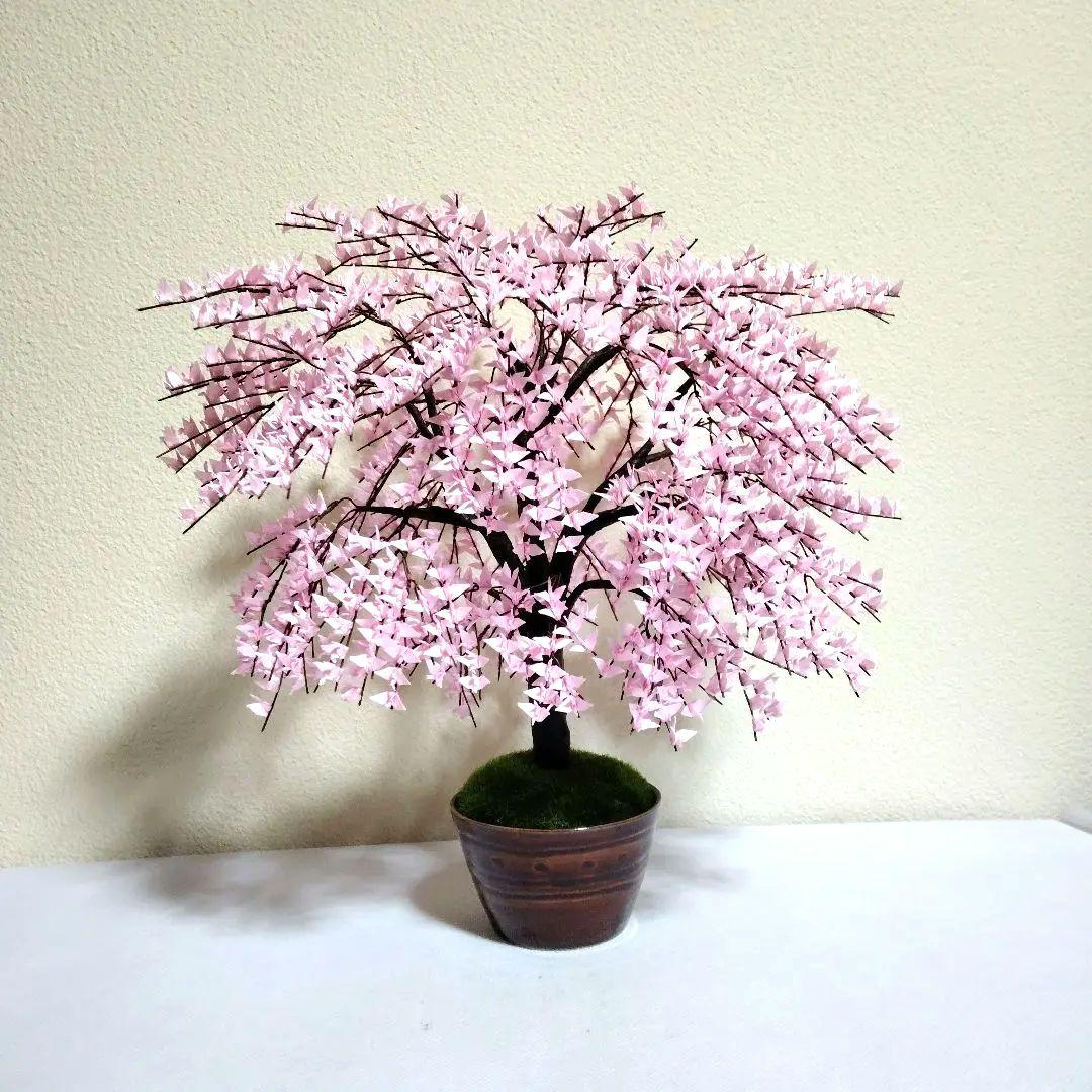 折り鶴盆栽(しだれ桜盆栽)No.49