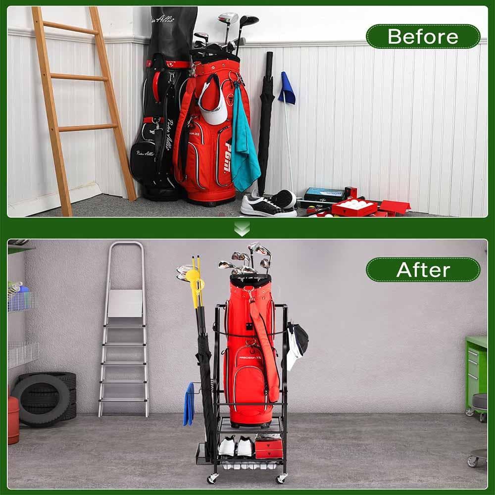 ゴルフ クラブ 収納 ラック ゴルフバッグ 物置 シューズ ゴルフ用品収納ラック