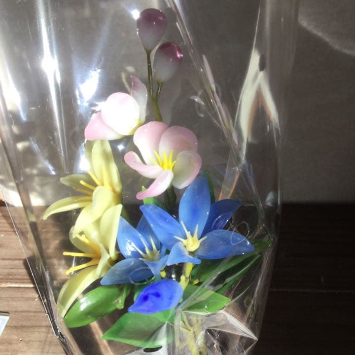 ☆ガラス細工　花　花飾　工芸　日本製　ガラスフラワー　ガラスの花　花束