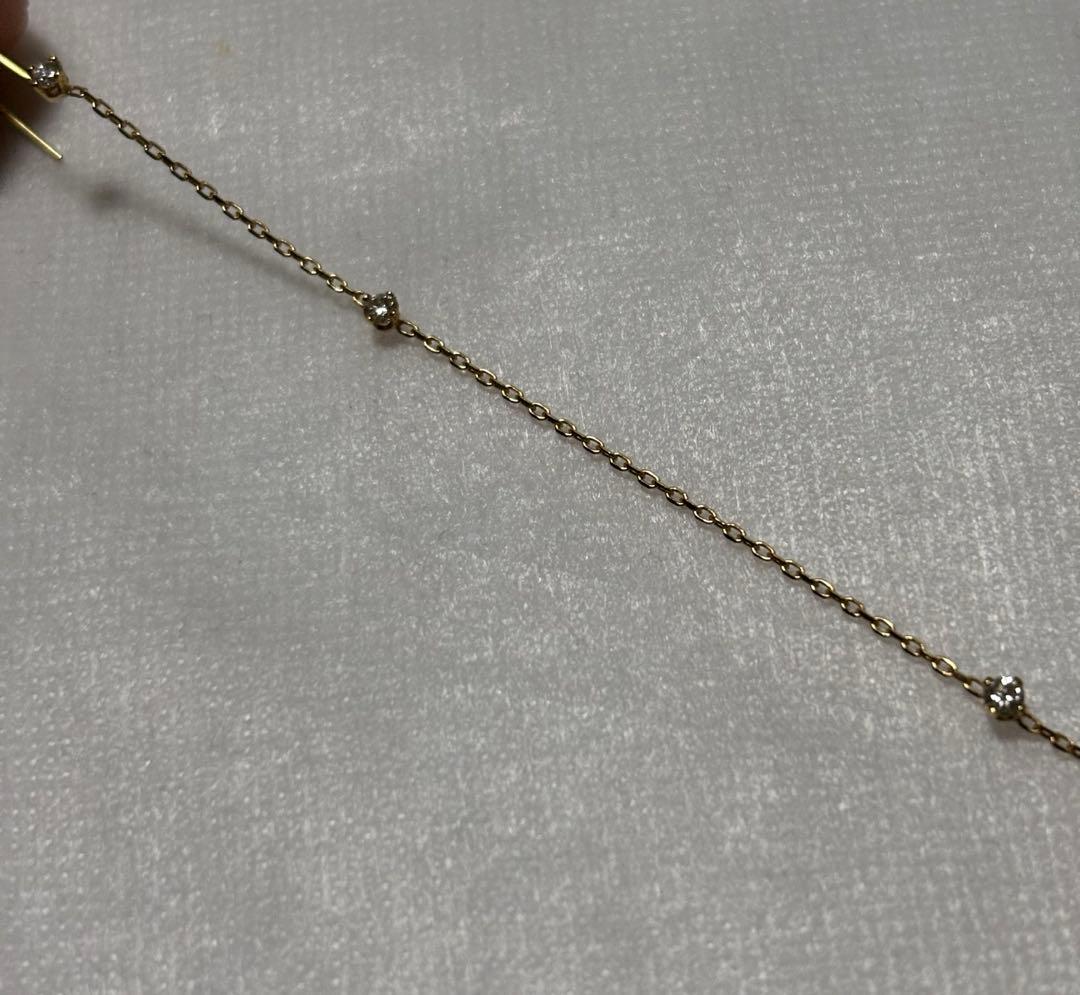 Sweet Pea K18 ダイヤモンド ロング チェーンピアス 片耳用