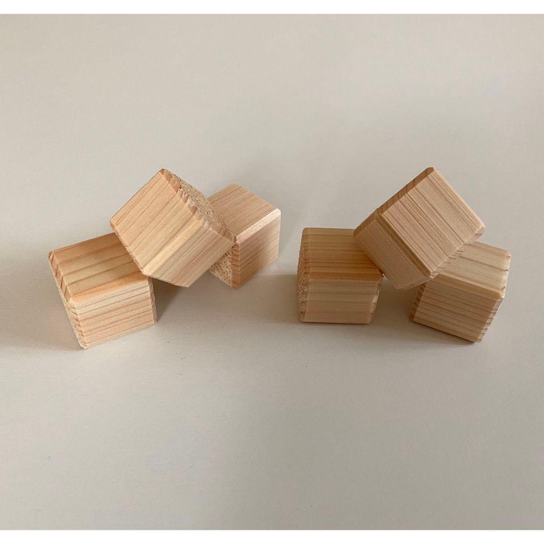 木製立方体ブロック 約20個 黒いボウル付き