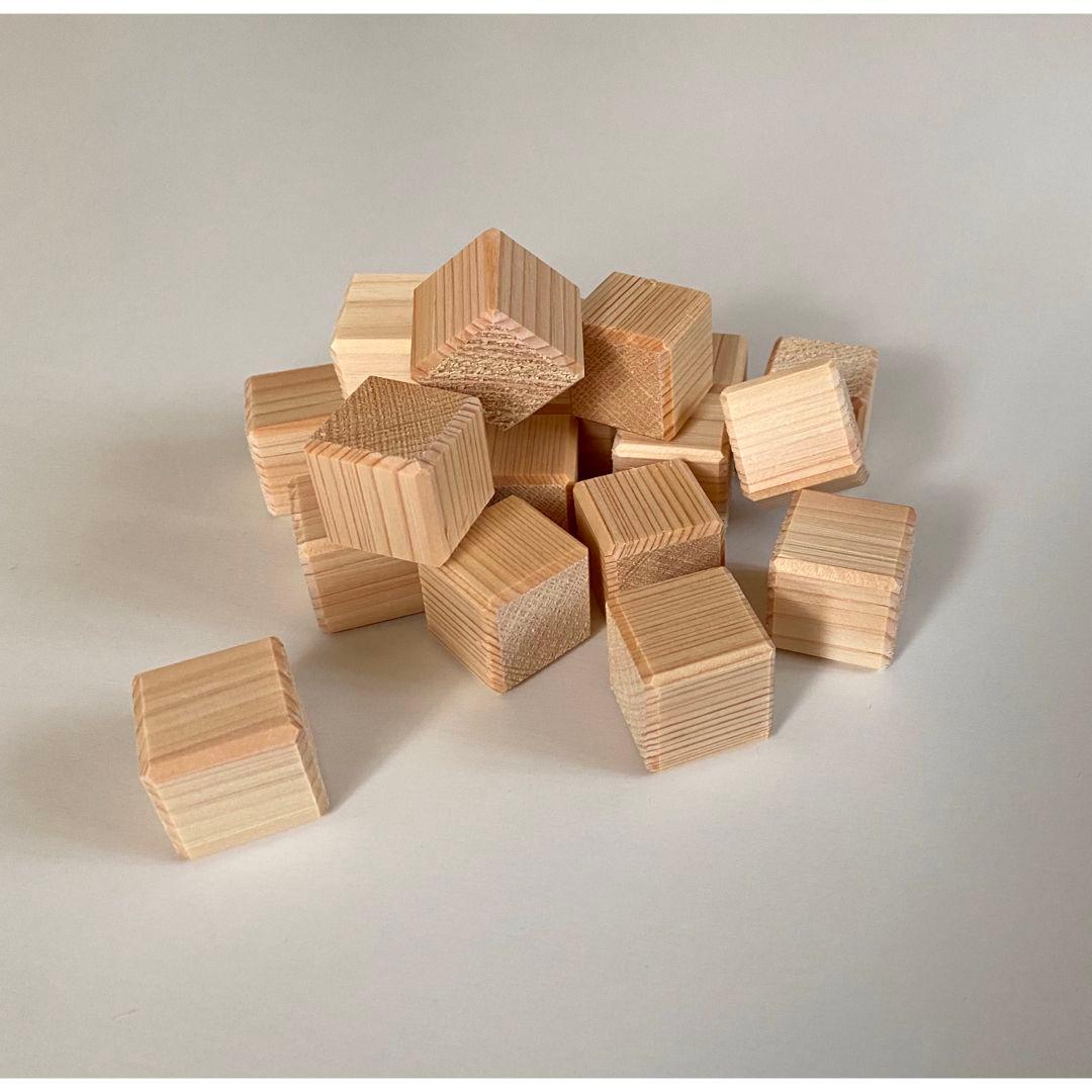 木製立方体ブロック 約20個 黒いボウル付き