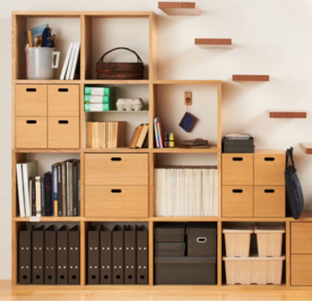 ⭐️超美品⭐️無印⭐️スタッキングシェルフ⭐️３段×２列・オーク材⭐️