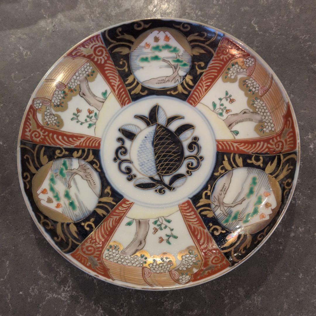 5枚セット　古伊万里　伊万里　色絵　金彩　ちどり　七寸皿　　骨董　時代物