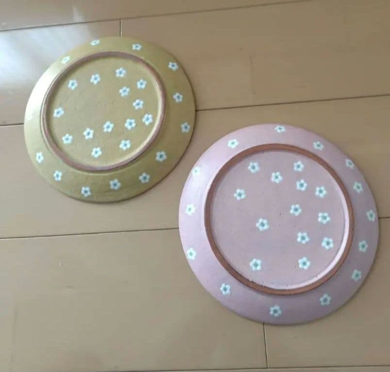 【三ツ持啓】金井啓　むくり工房 フローレットピンクキイロ　セット　食器　プレート