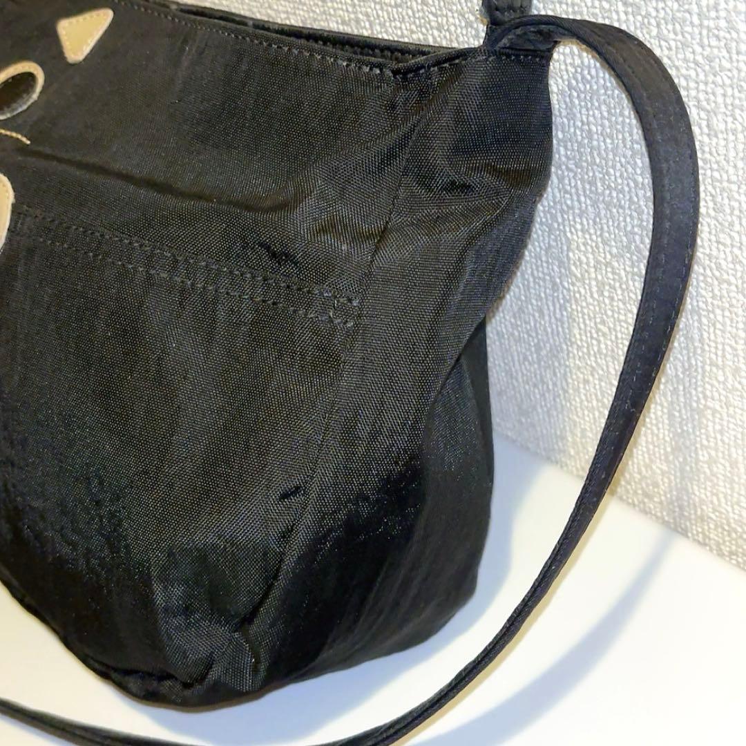 【IBIZA】イビサ ショルダーバッグ 肩掛け 猫 ナイロン ブラック