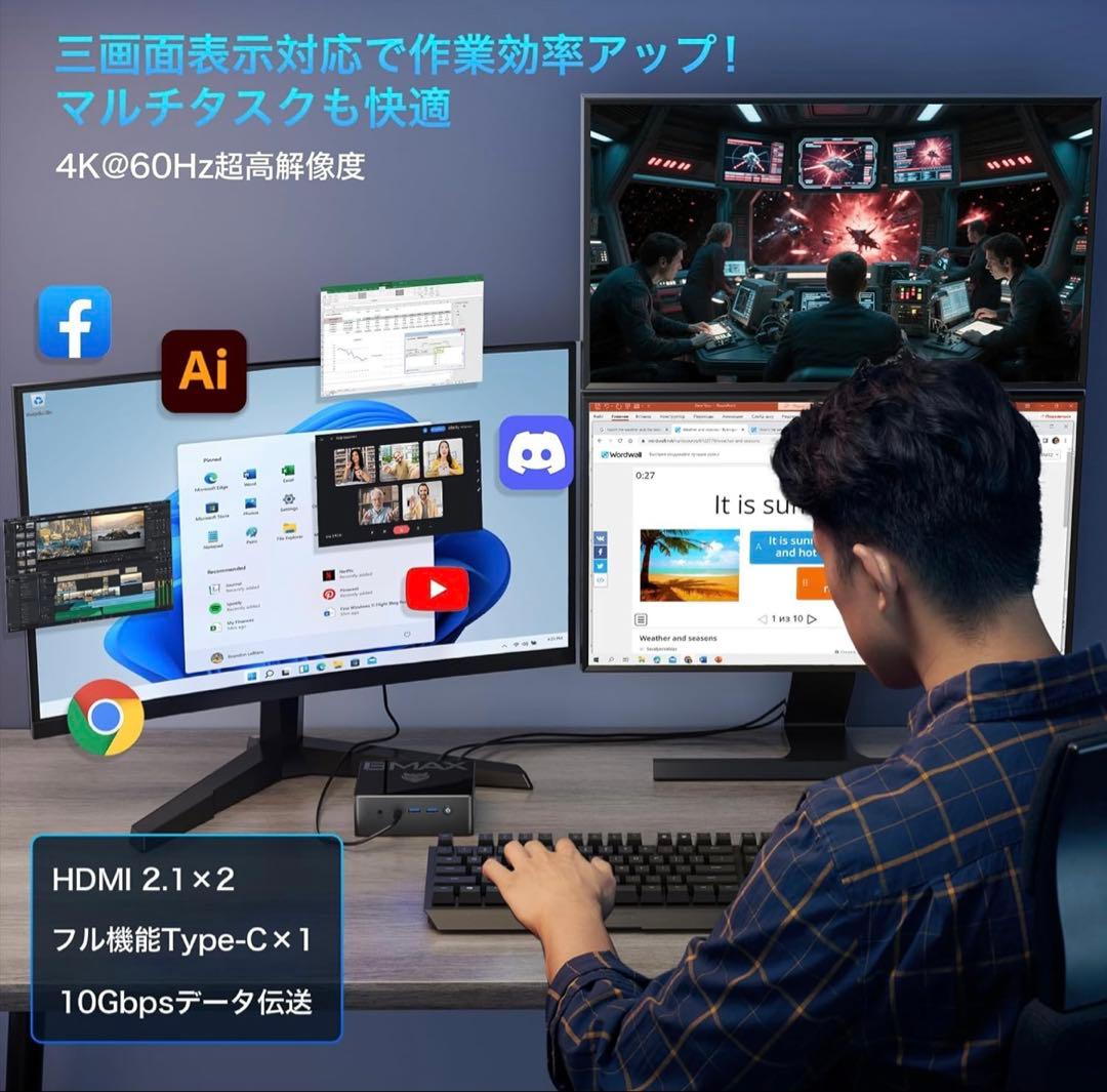 ミニpc N150 最新第13世代初登場　BMAX ミニpc 最新