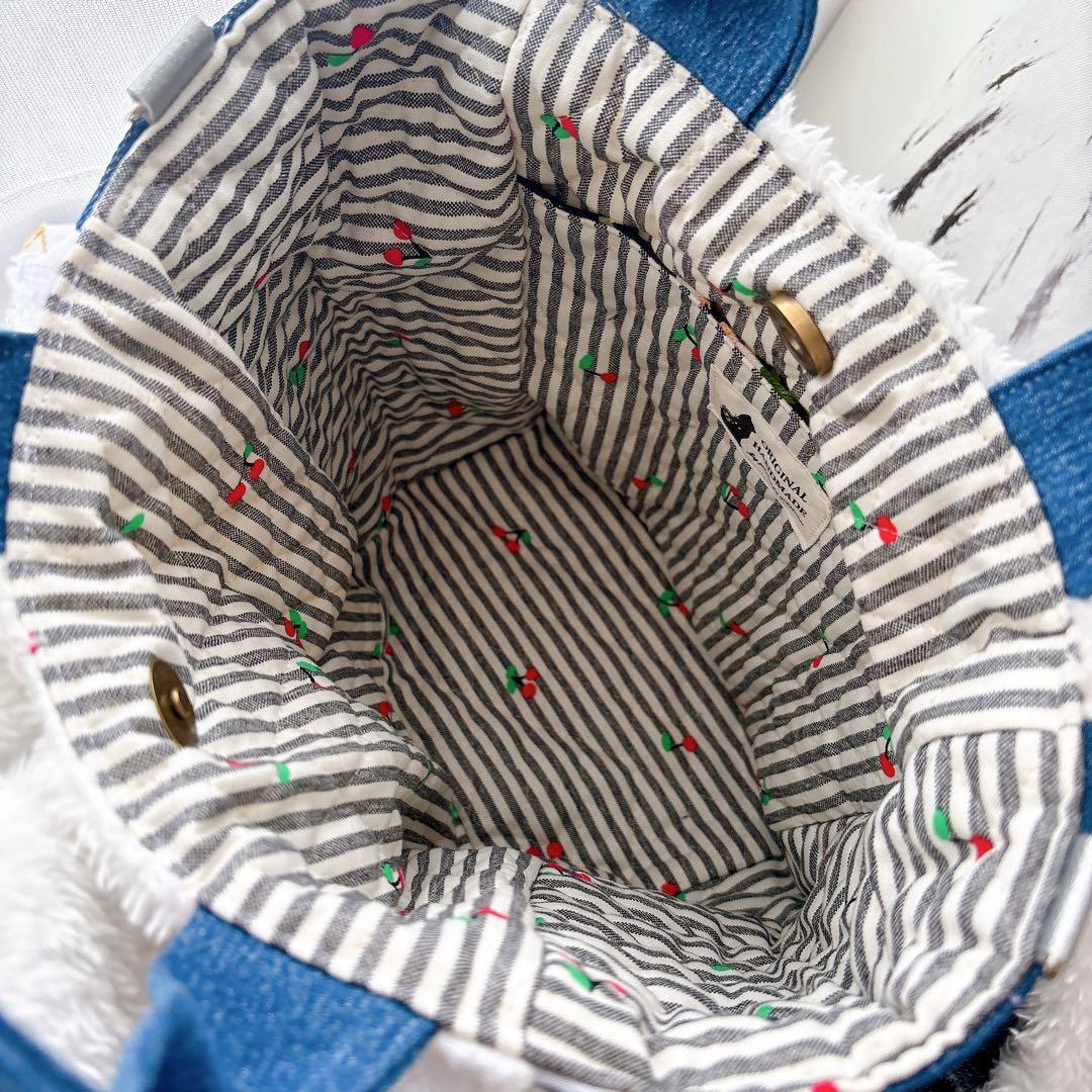 コヤンイサムチョン　バック　バラ模様マンドゥちゃん　デニム　トート