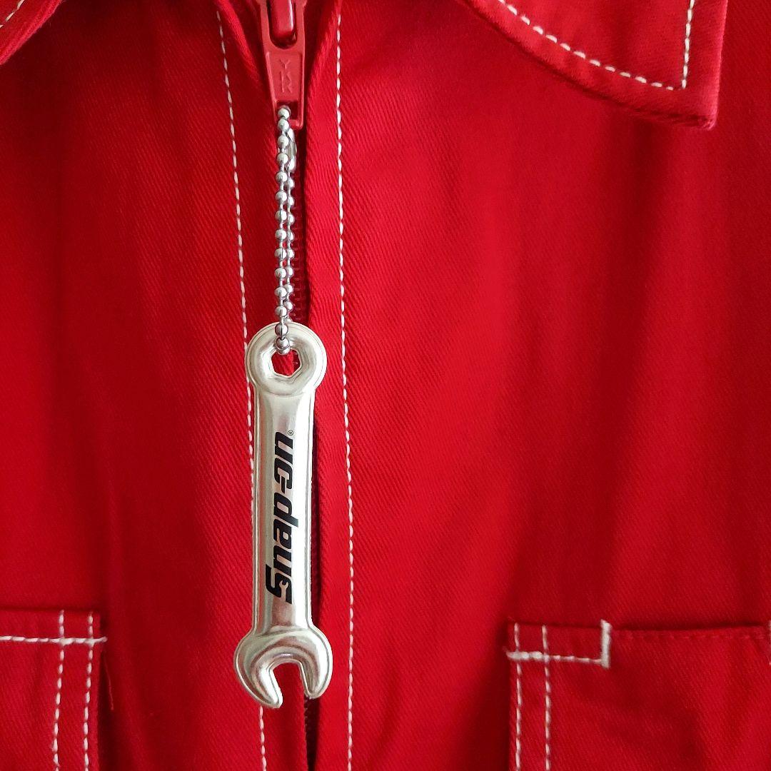 【Snap-on】美品 スナップオン 刺繍 オールインワン XL 赤